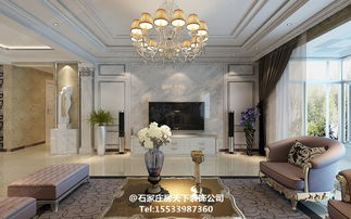 盛邦大都會三居室139㎡簡歐風(fēng)格裝修效果圖 石家莊房天下裝飾公司